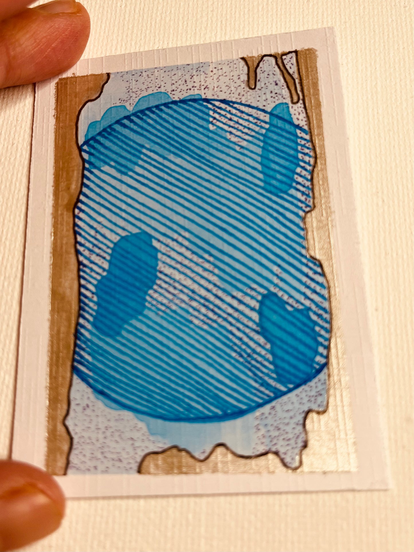 ACEO - Blue Interstellar 3 - Science Fiction Meets Creativity