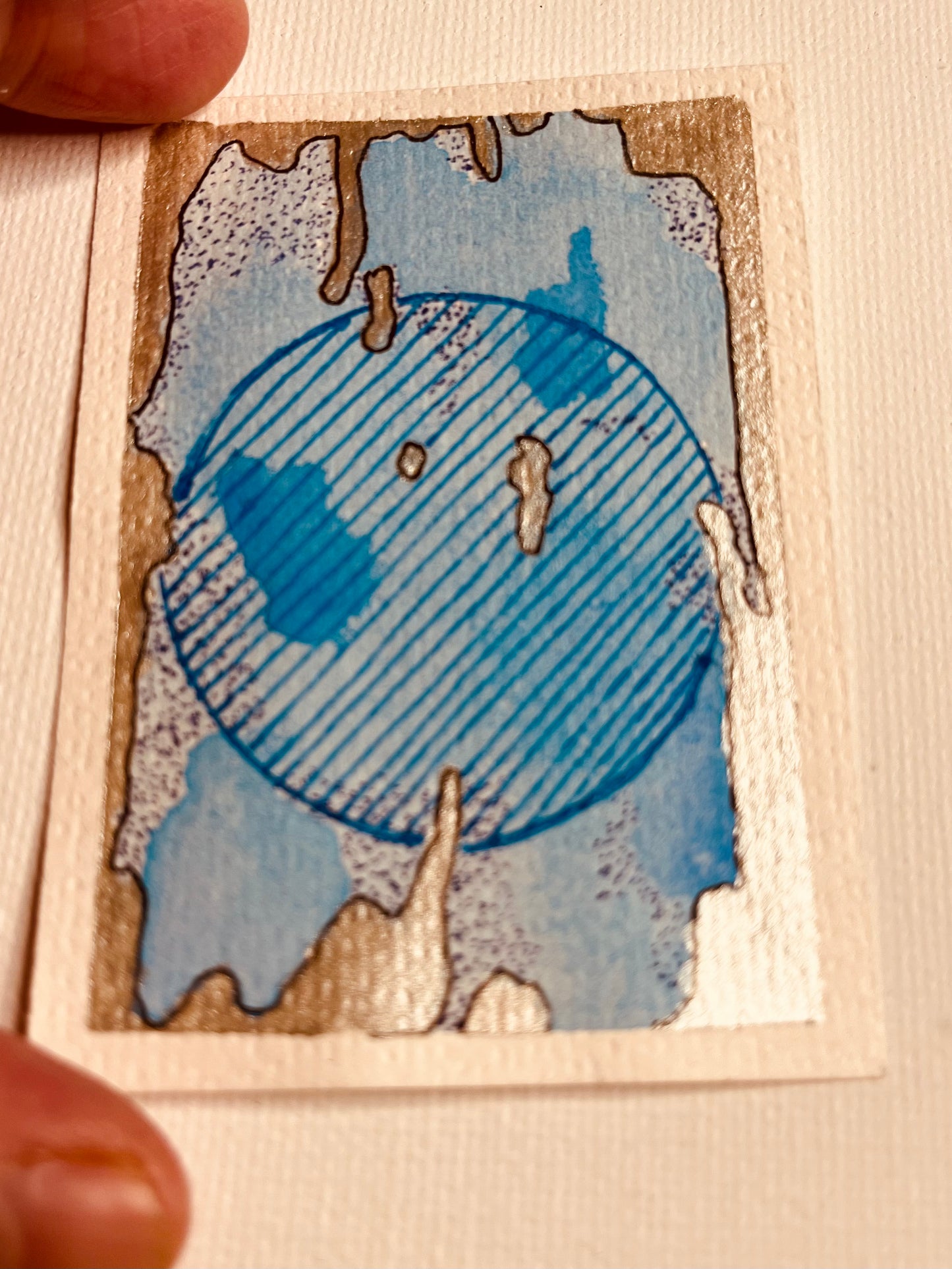 ACEO - Blue Interstellar 5 - Science Fiction Meets Creativity