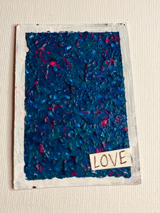 ACEO - Blue Industrial Art - Love