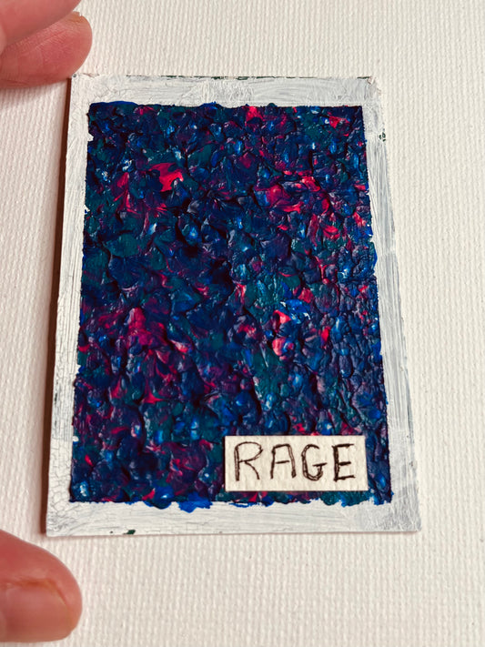 ACEO - Blue Industrial Art - Rage